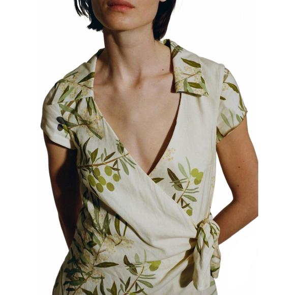 NEW BERNADETTE mara olive tree print dress in olive tree/butter - Picture 2 of 2